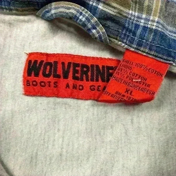 Wolverine Boots And Gear Flannel Long Sleeve Linned Shirt XL Grey & Blue - Picture 6 of 6